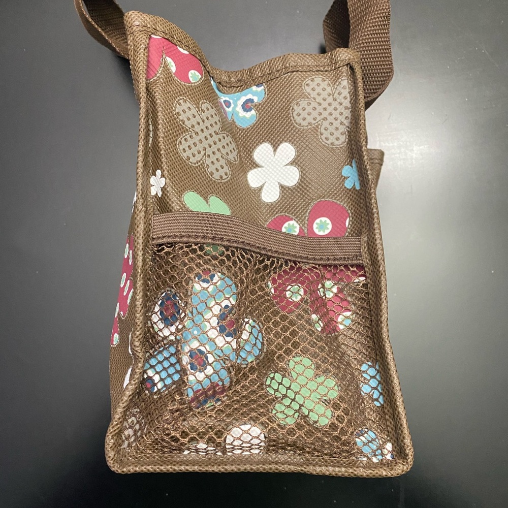 Thirty-One Brown Floral Cosmetic Bag